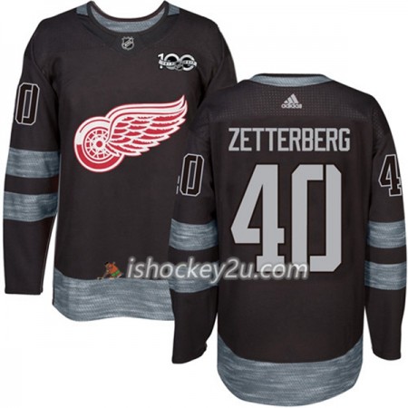 Mænd NHL Detroit Red Wings Trøje Henrik Zetterberg 40 1917-2017 100th Anniversary Adidas Sort Authentic